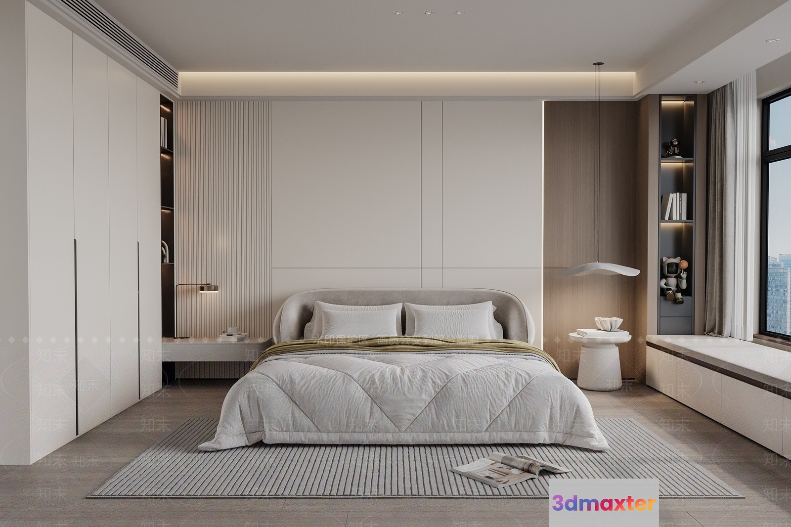 Cozy Modern Bedroom 3D Model - 14985 - VRAY Render