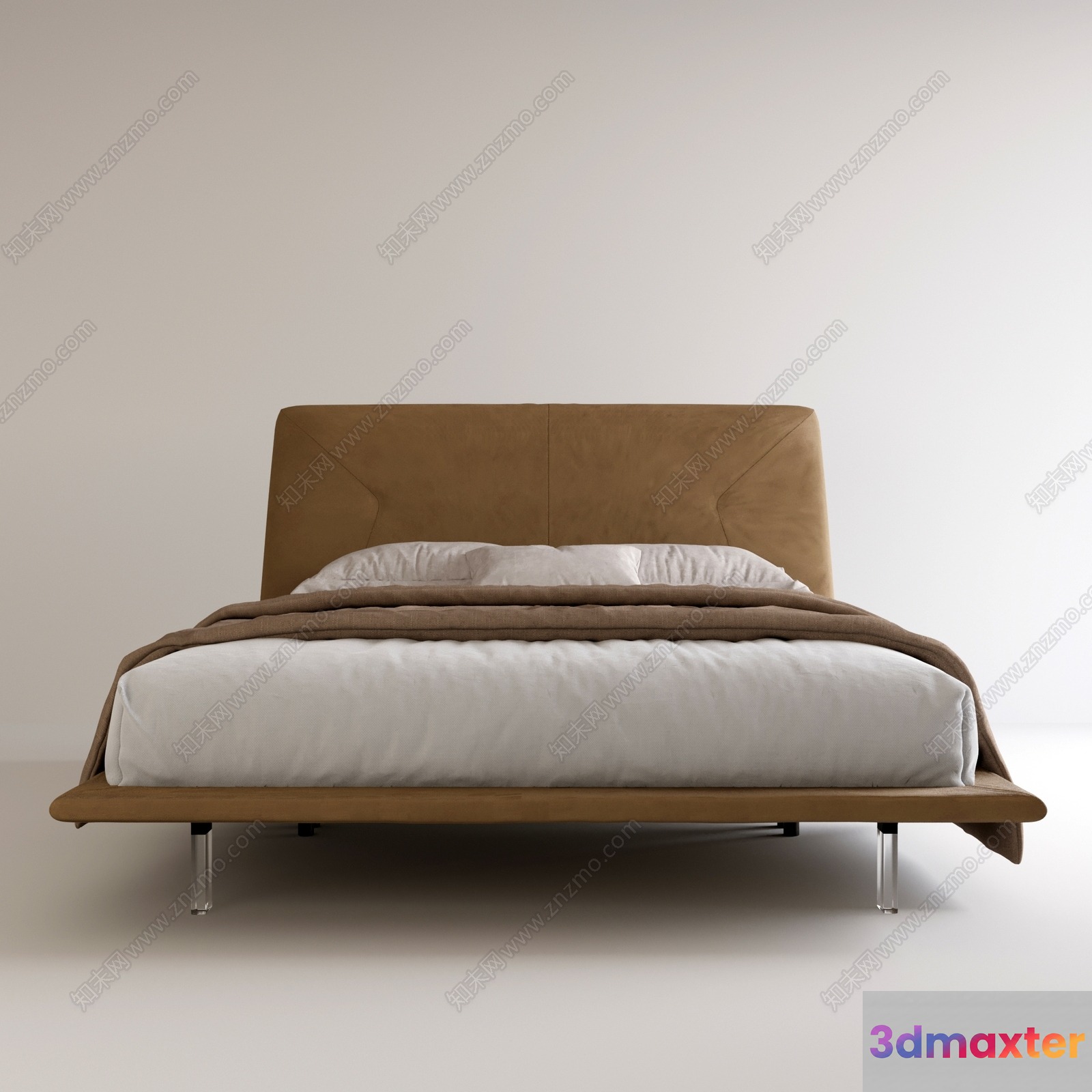 Cozy Modern Bed 3D Model - 6166 - VRAY Render