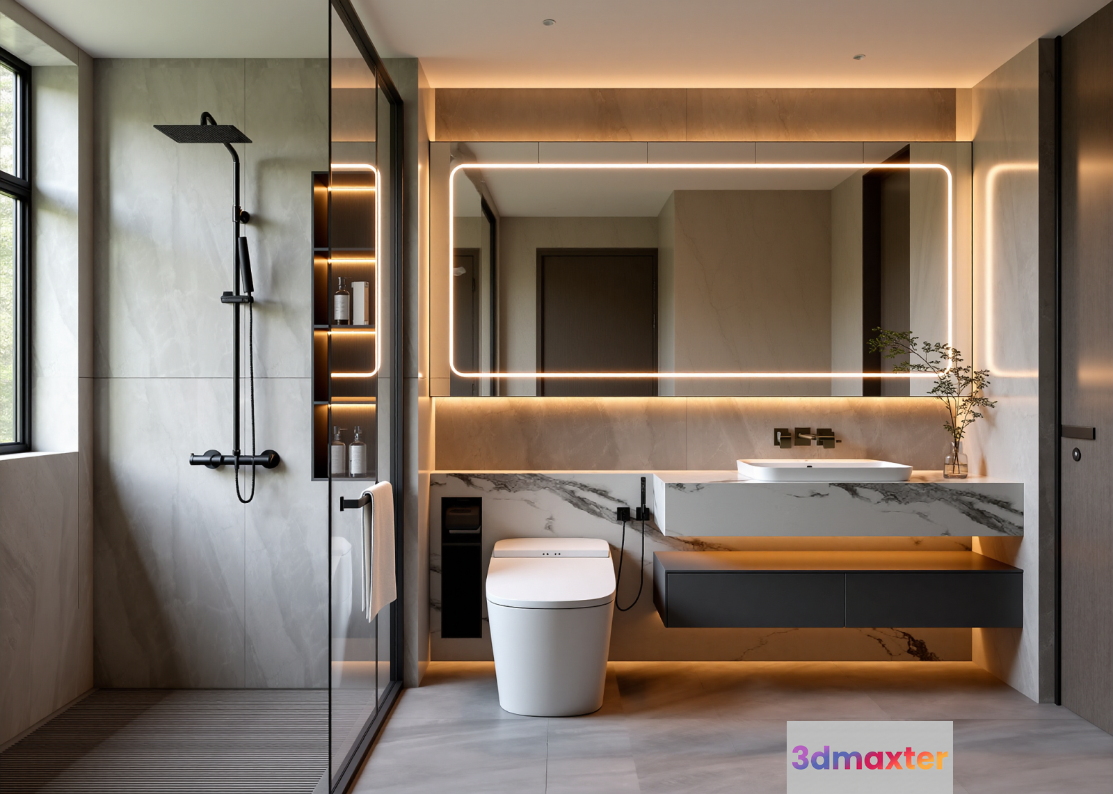 Modern Bathroom 3D Model - 13119 - VRAY Render