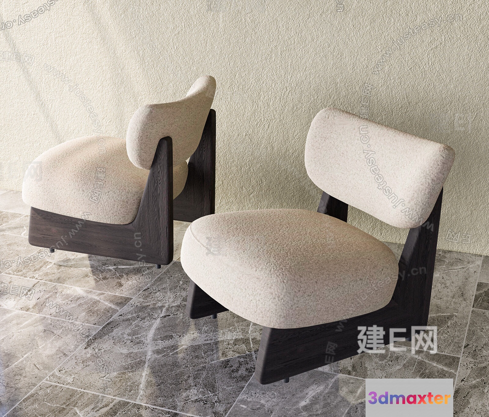 Modern Beige Chairs 3D Model - 22138 - VRAY Render