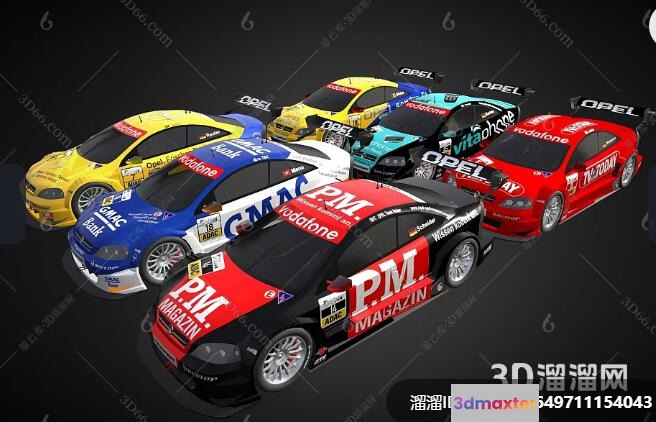 Several Race Cars 3D Model - 5093 - VRAY Render
