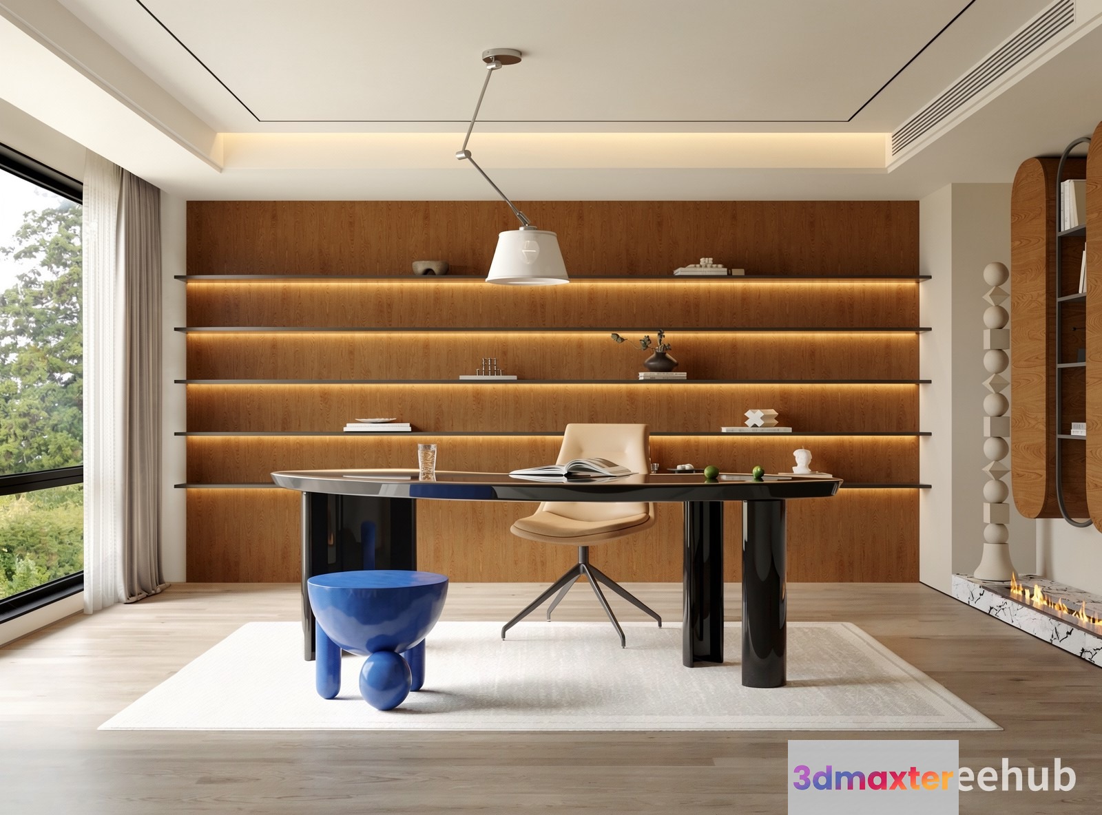 Modern Office Space 3D Model - 22613 - VRAY Render