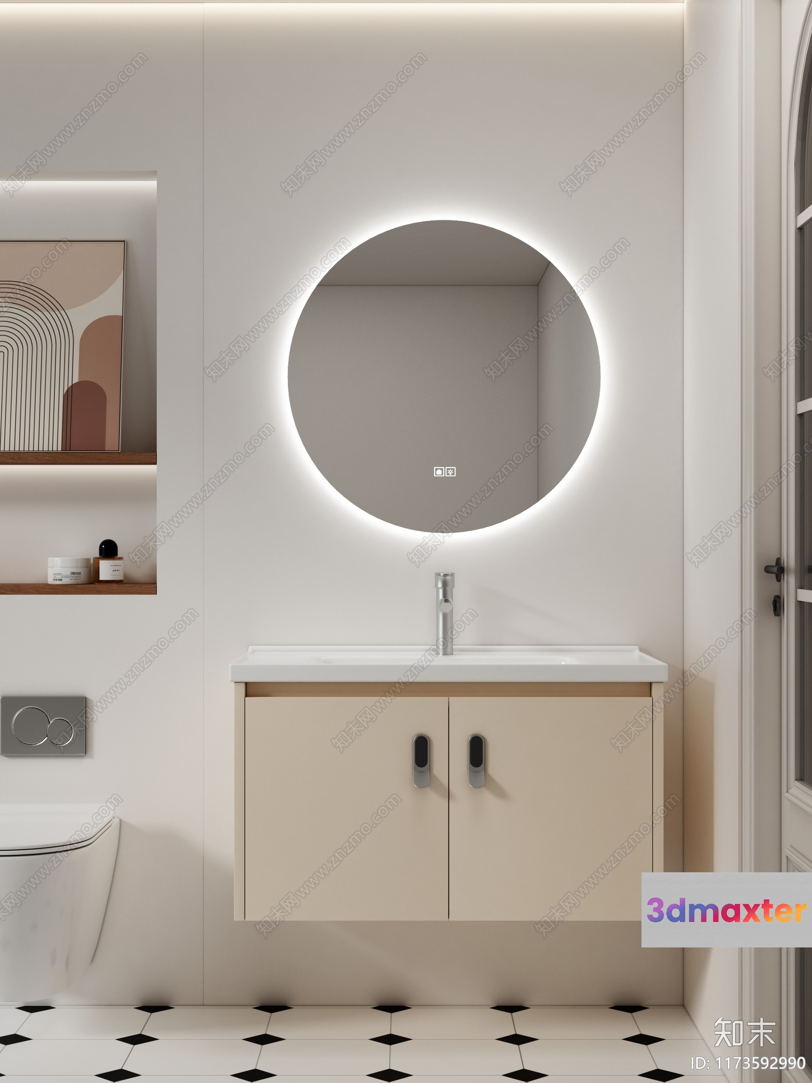 A Modern Bathroom 3D Model - 18027 - VRAY Render
