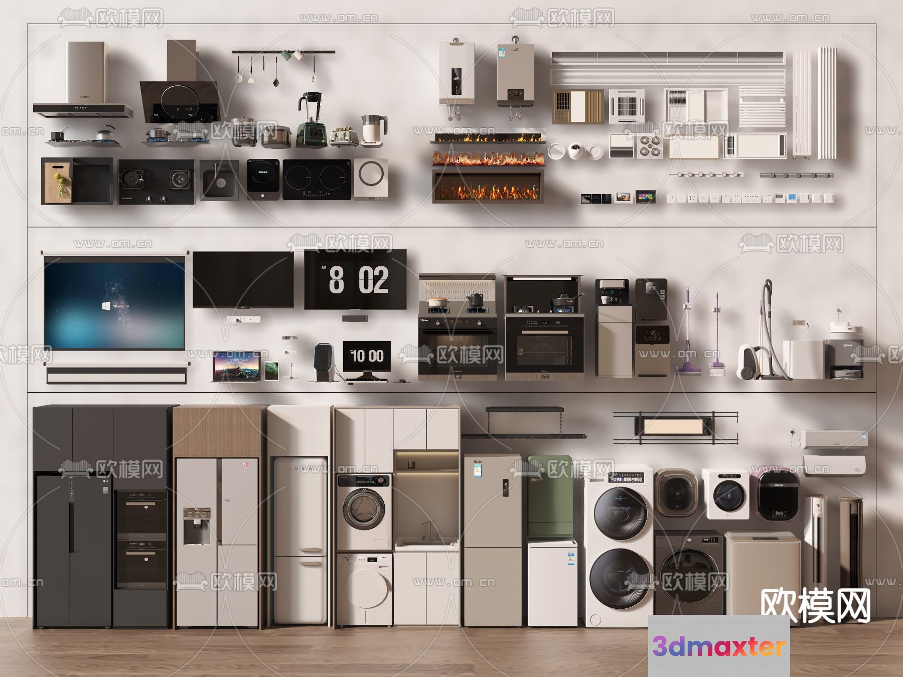 Modern Home Appliances 3D Model - 11804 - VRAY Render