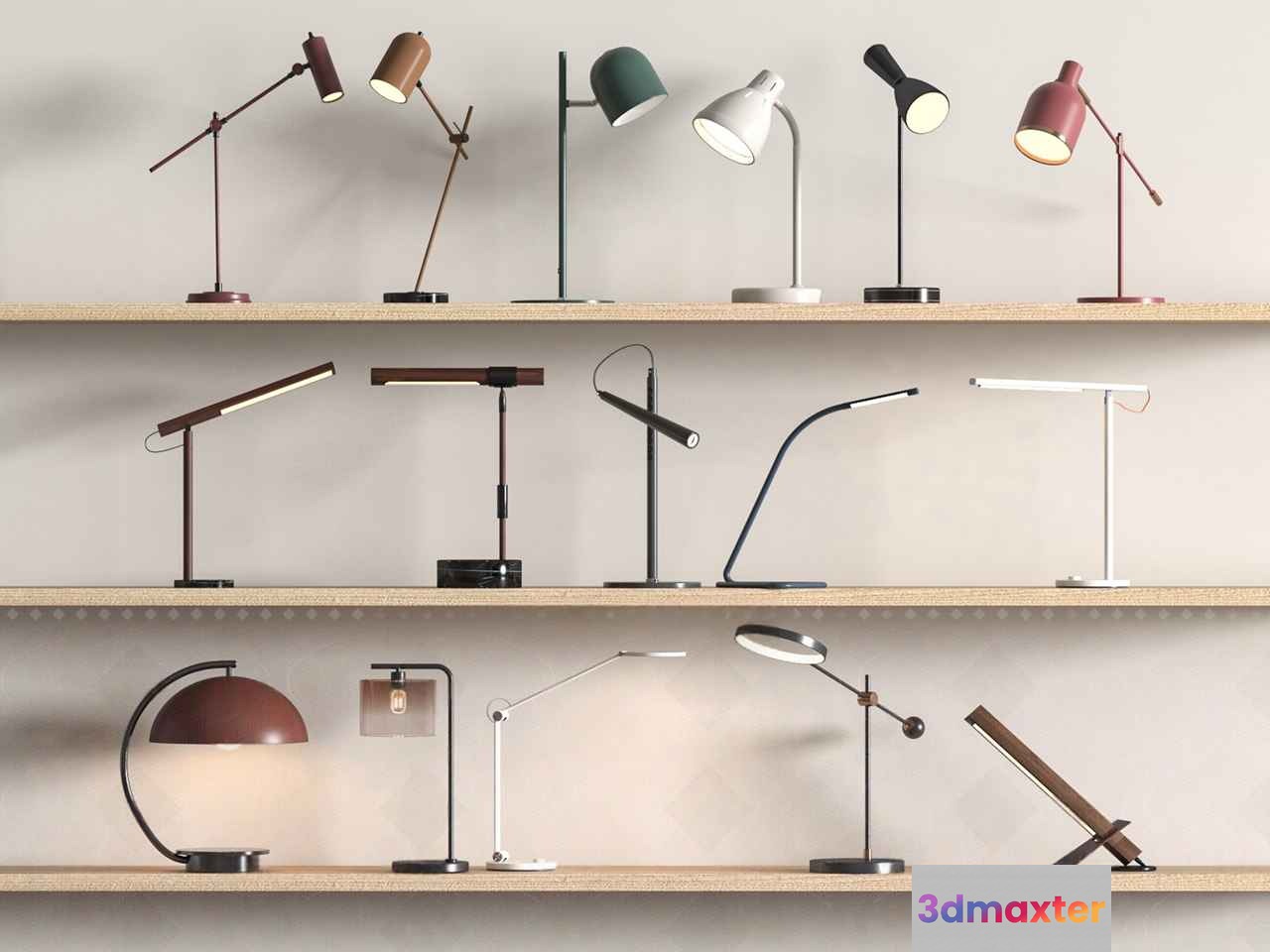 Modern Table Lamps 3D Model - 7321 - VRAY Render