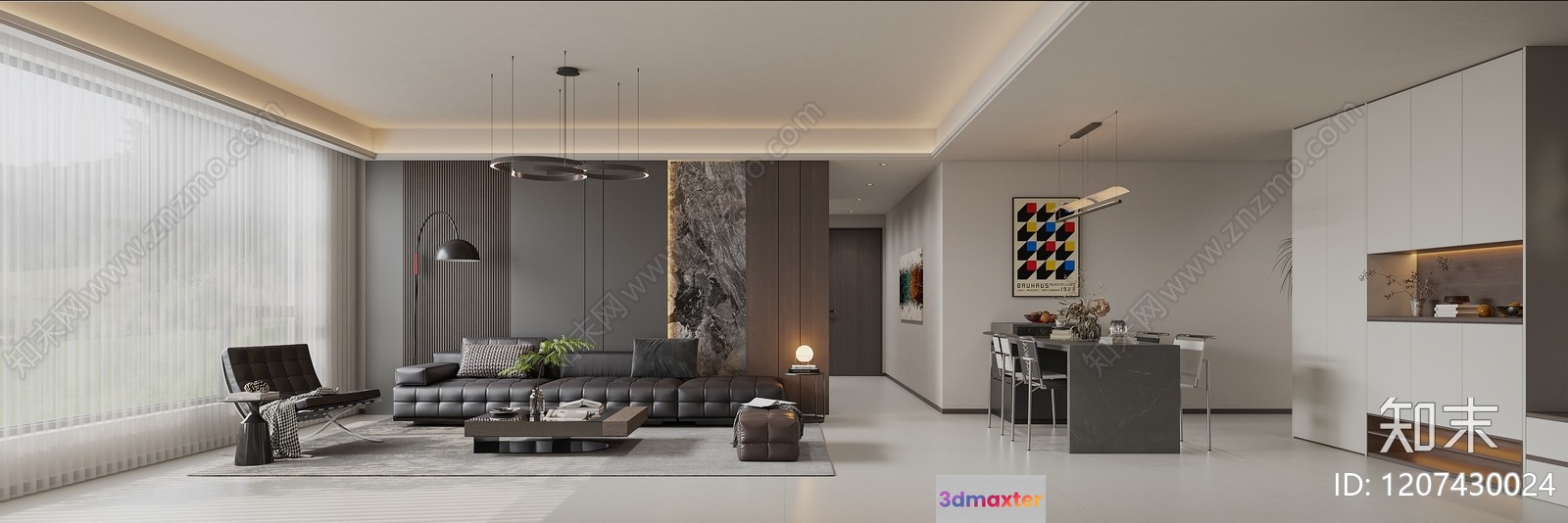 Modern Living Room 3D Model - 761 - VRAY Render