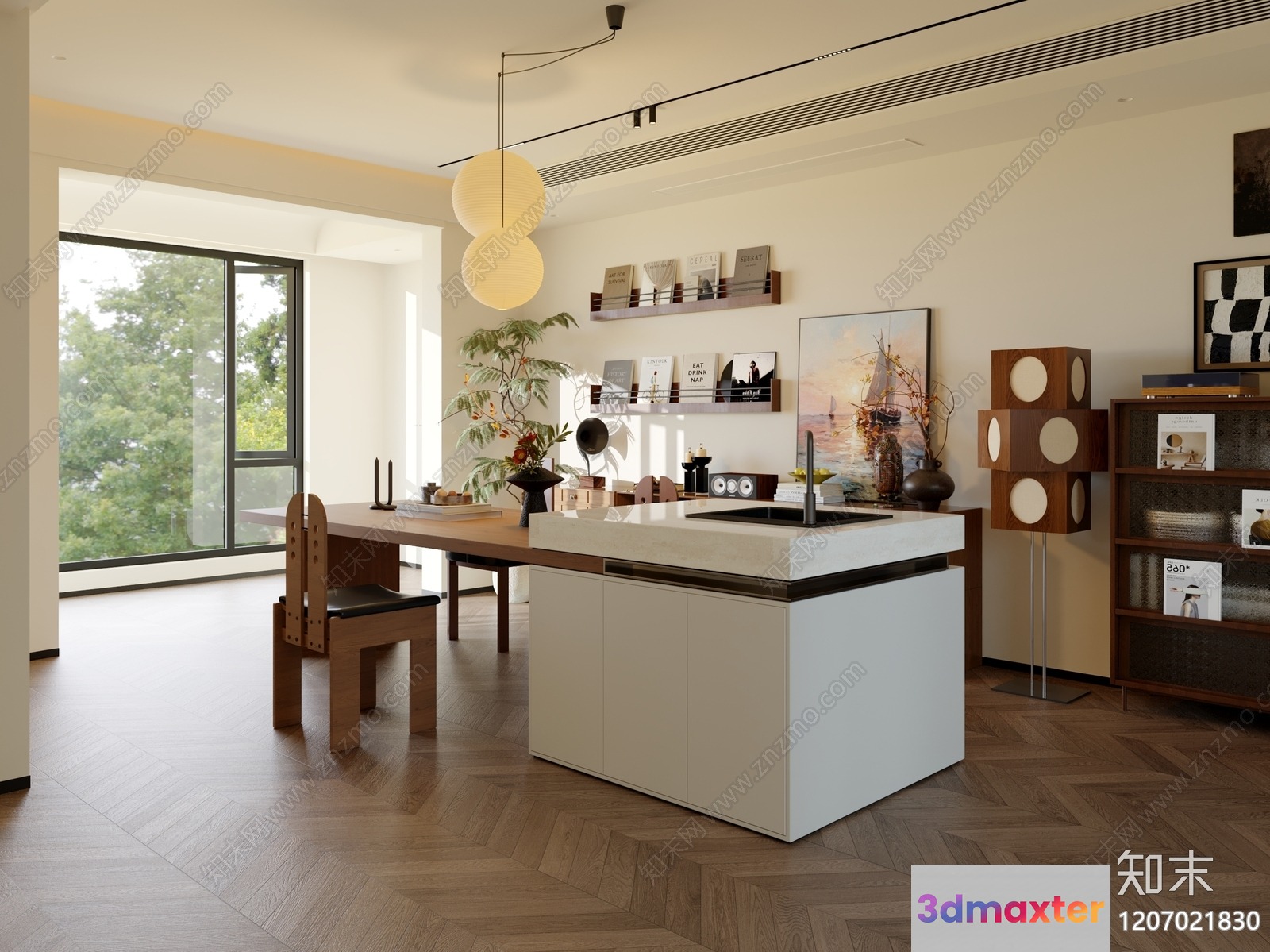 Modern Dining Room 3D Model - 5820 - VRAY Render