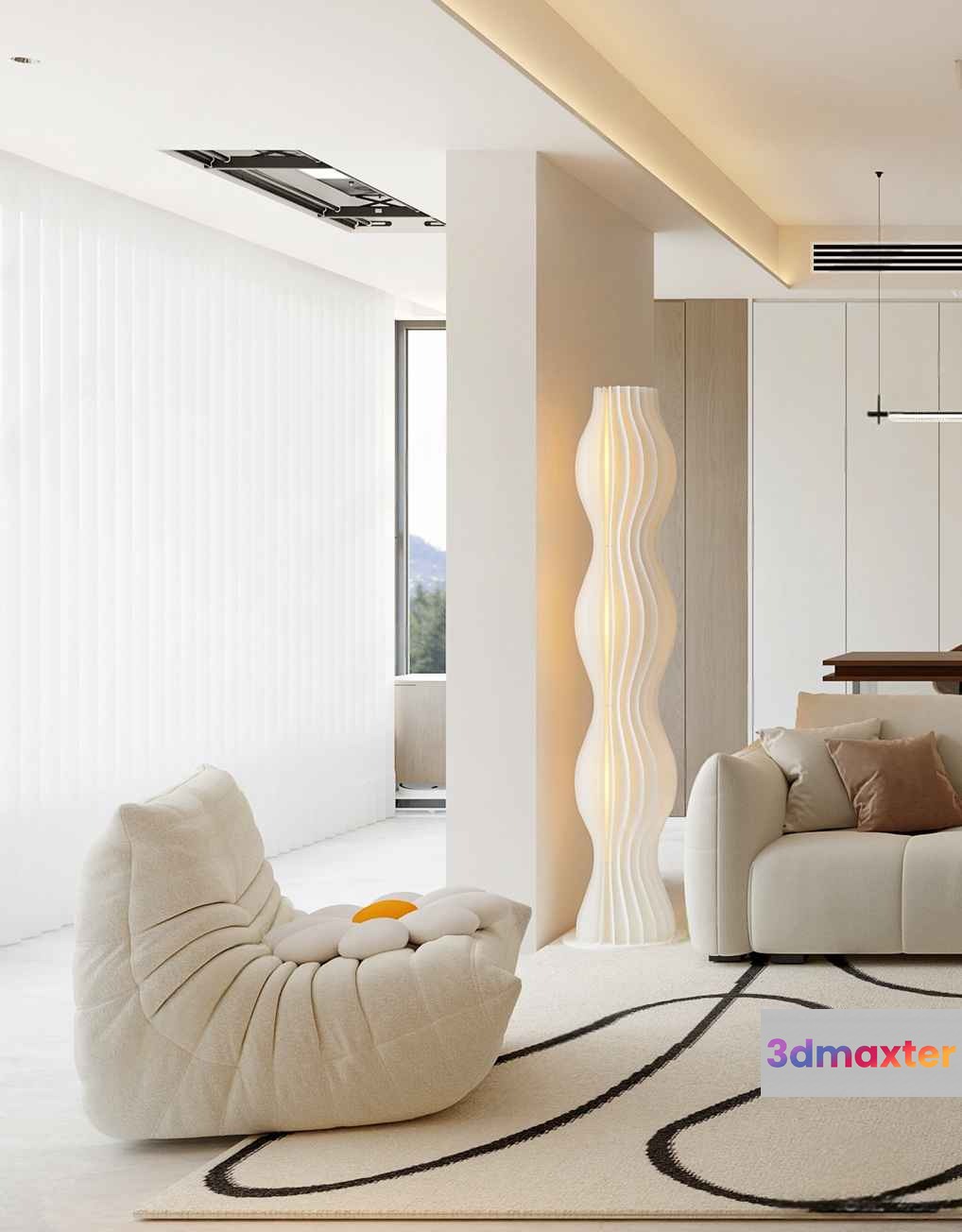 Modern Living Room 3D Model - 16161 - CORONA Render