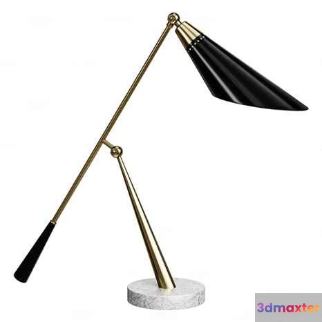 Gold And Black Lamp 3D Model - 14218 - CORONA Render