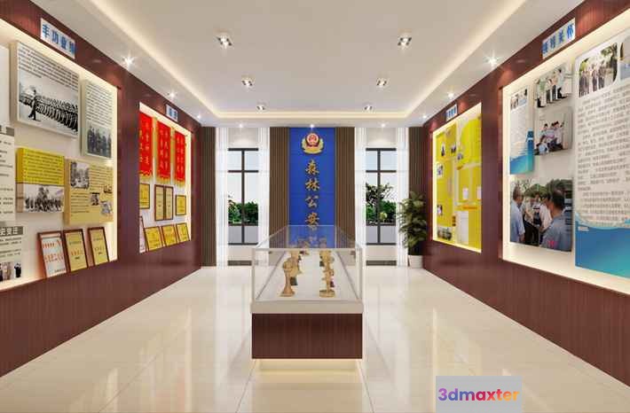 Modern Museum Room 3D Model - 9393 - VRAY Render