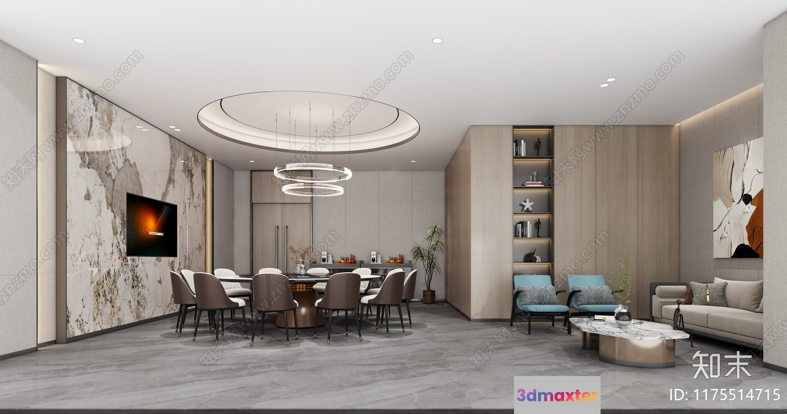 Modern Living Room 3D Model - 9481 - VRAY Render