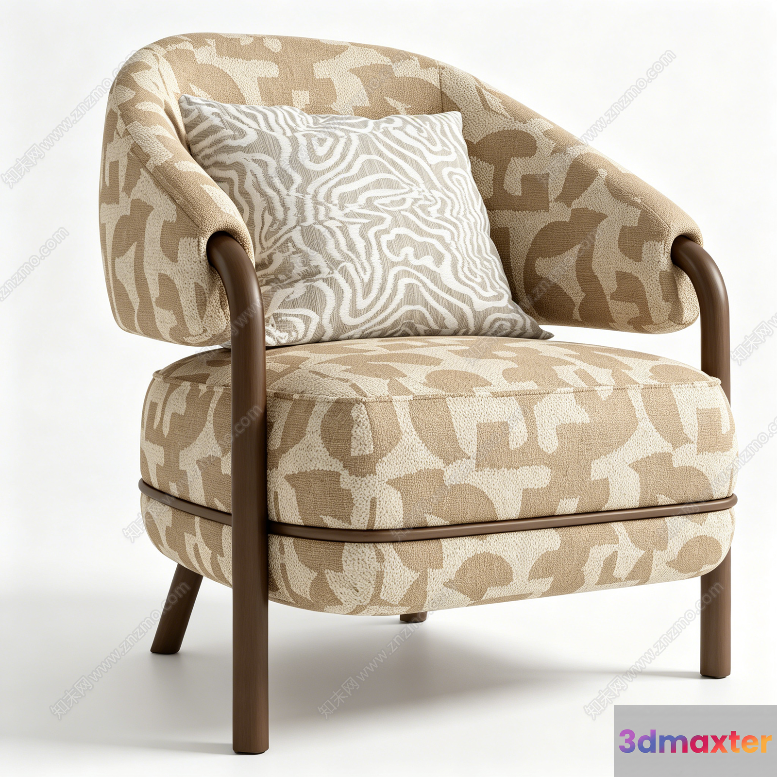 Brown And White Chair 3D Model - 18188 - VRAY Render
