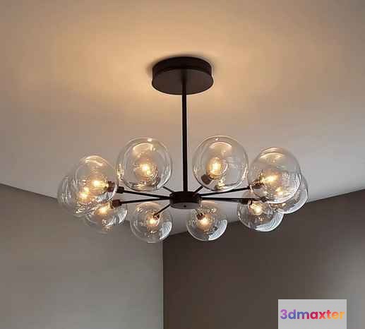 Modern Glass Chandelier 3D Model - 13911 - VRAY Render