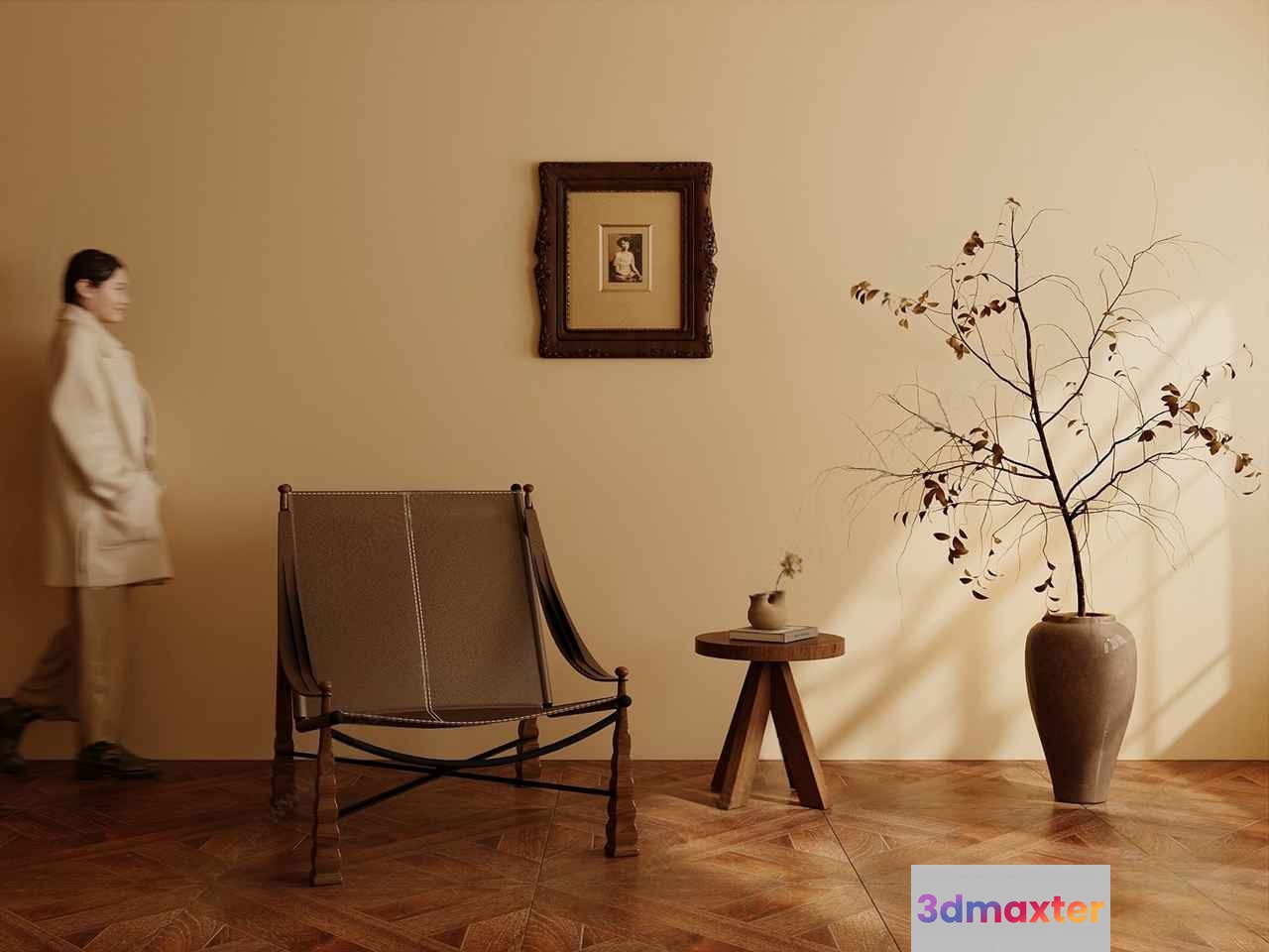 A Beige Chair 3D Model - 2345 - VRAY Render