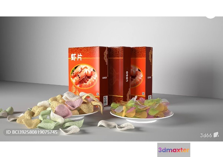 The Image Features A Plate Of Food 3D Model - 6223 - VRAY Render