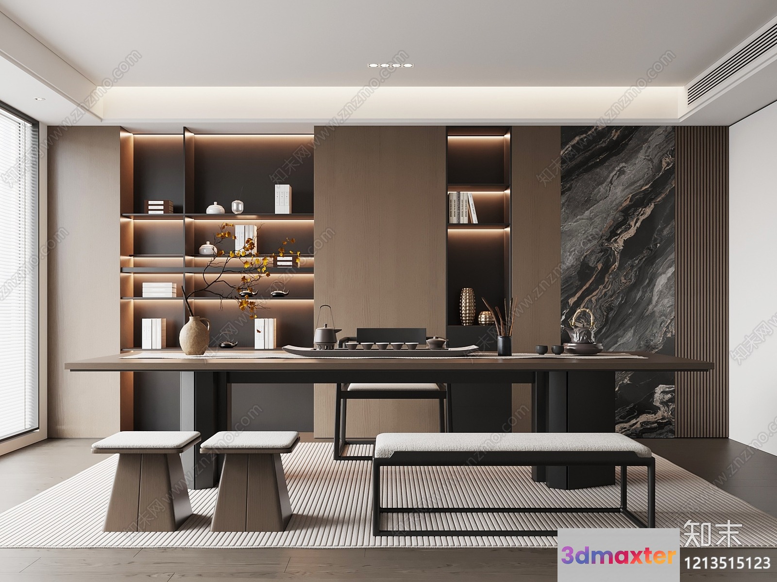 Modern Dining Room 3D Model - 6309 - VRAY Render