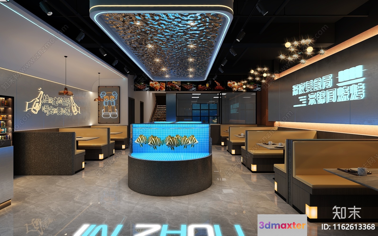 Modern Asian Restaurant 3D Model - 12457 - VRAY Render