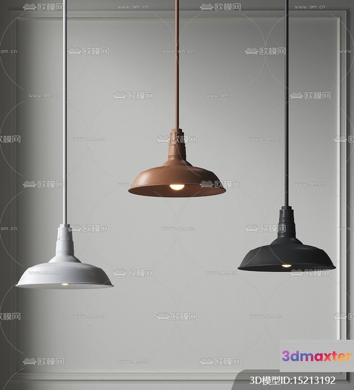 Three Light Fixtures 3D Model - 9022 - VRAY Render