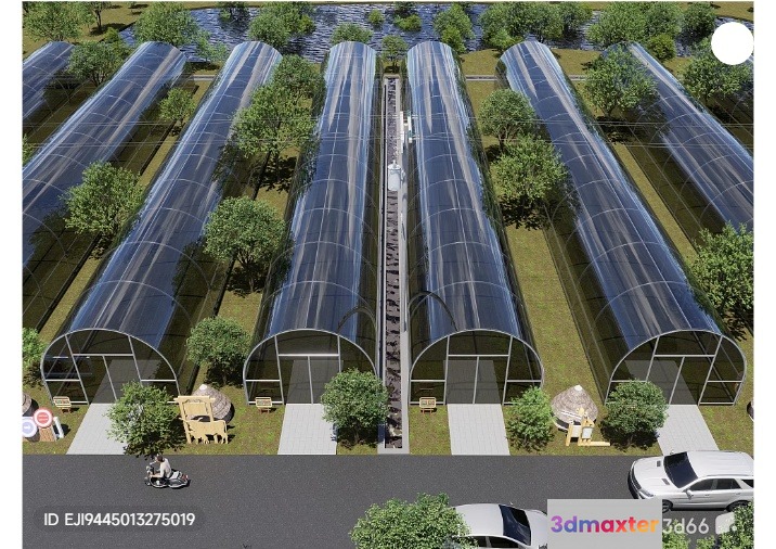 A Greenhouse Complex 3D Model - 15322 - VRAY Render