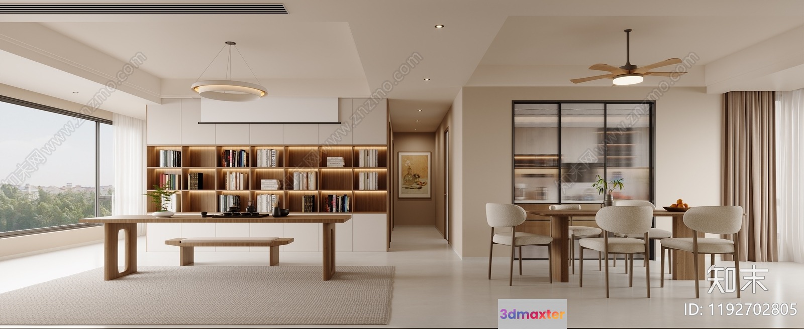 Modern Minimalist Dining Room 3D Model - 17249 - CORONA Render