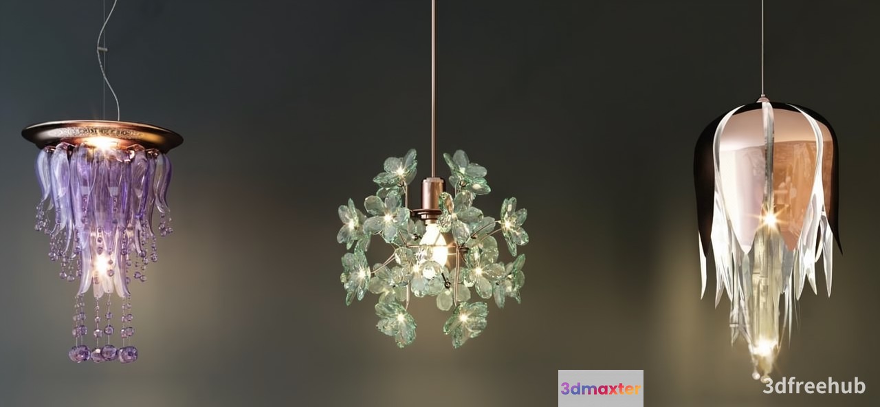 Gold Light Fixture 3D Model - 23436 - VRAY Render