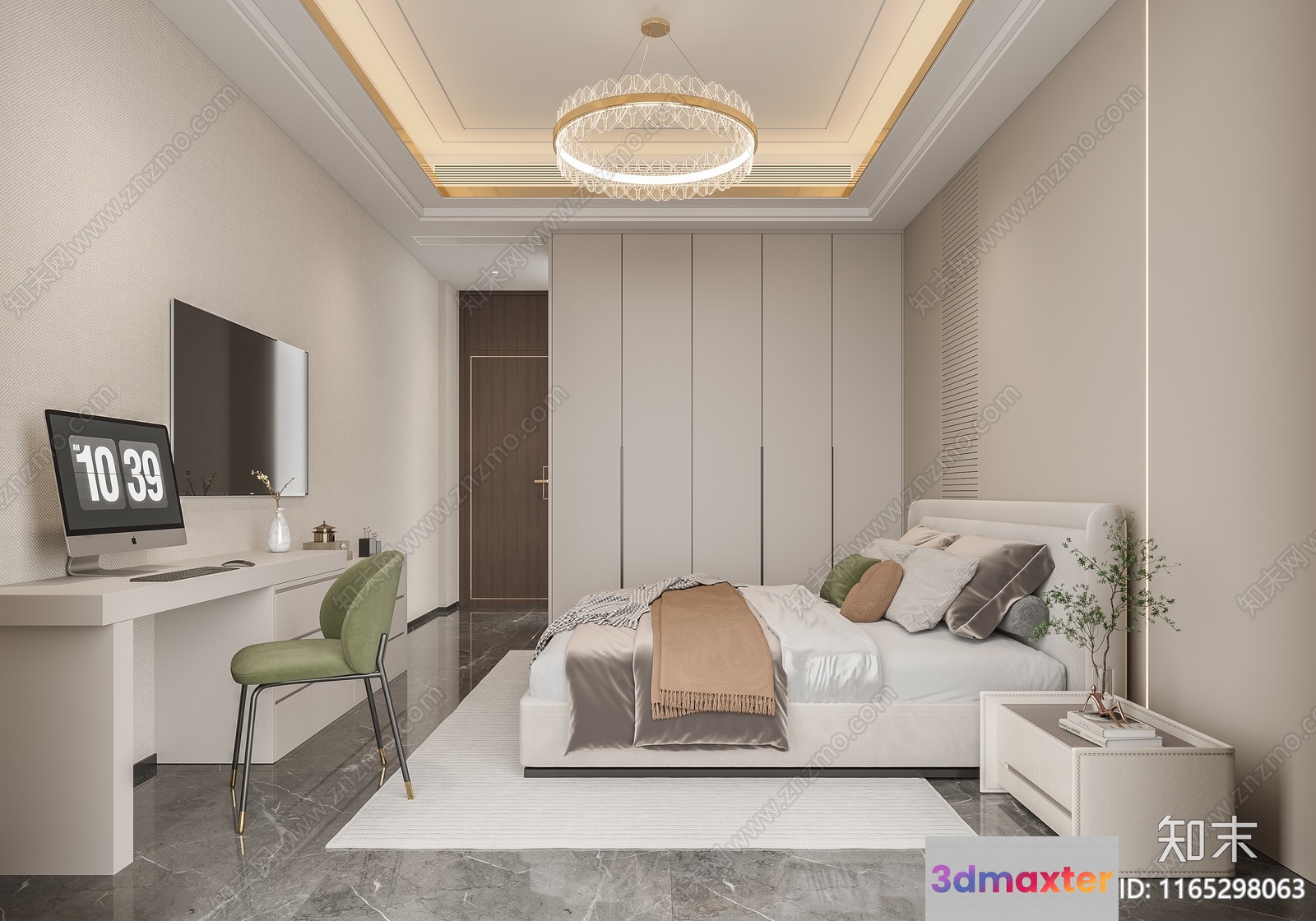 Cozy Modern Bedroom 3D Model - 8368 - VRAY Render