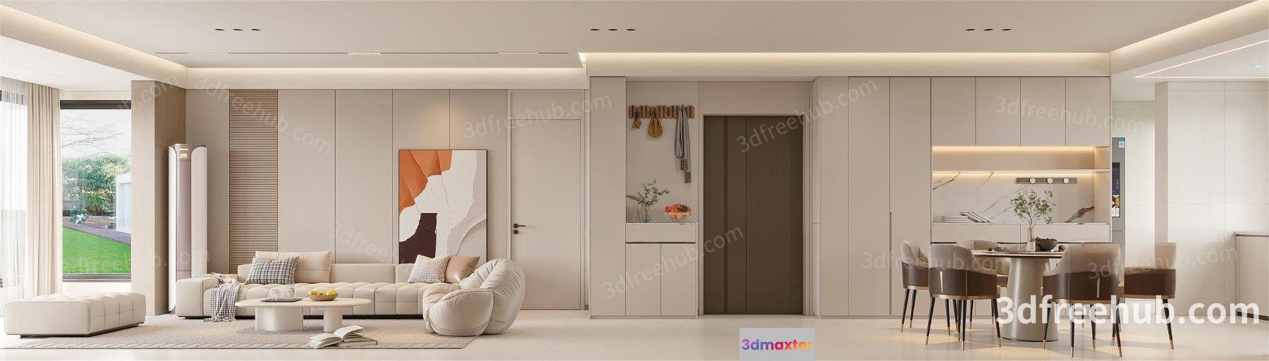 Modern Living Room 3D Model - 19994 - VRAY Render