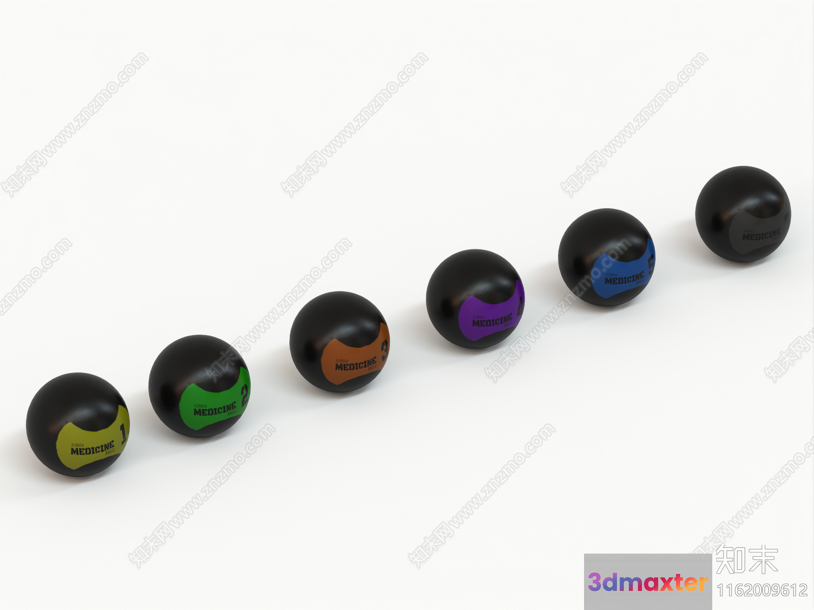 Black Balls With Medicine Labels 3D Model - 14435 - VRAY Render