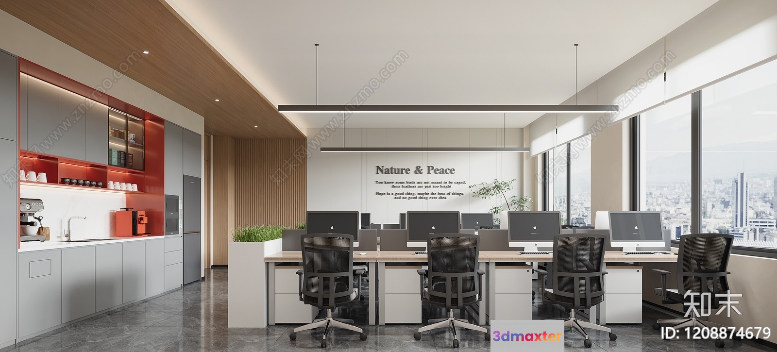Modern Office Space 3D Model - 8951 - CORONA Render