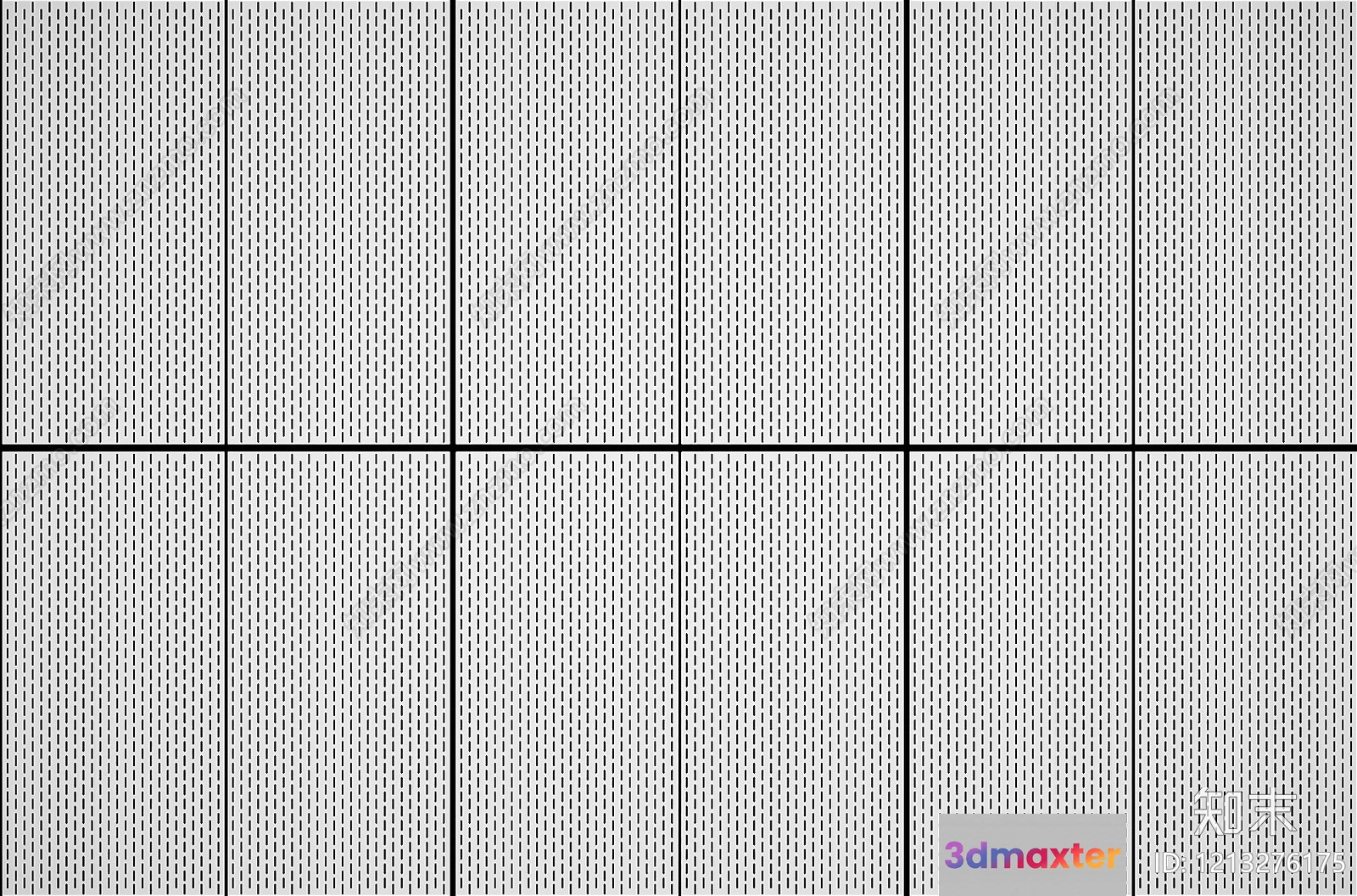 A White And Gray Patterned Wall 3D Model - 11367 - VRAY Render