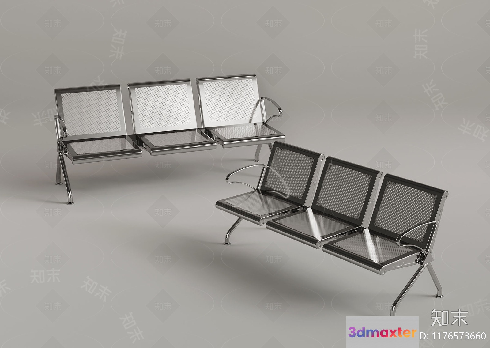 Metal Bench 3D Model - 16920 - VRAY Render