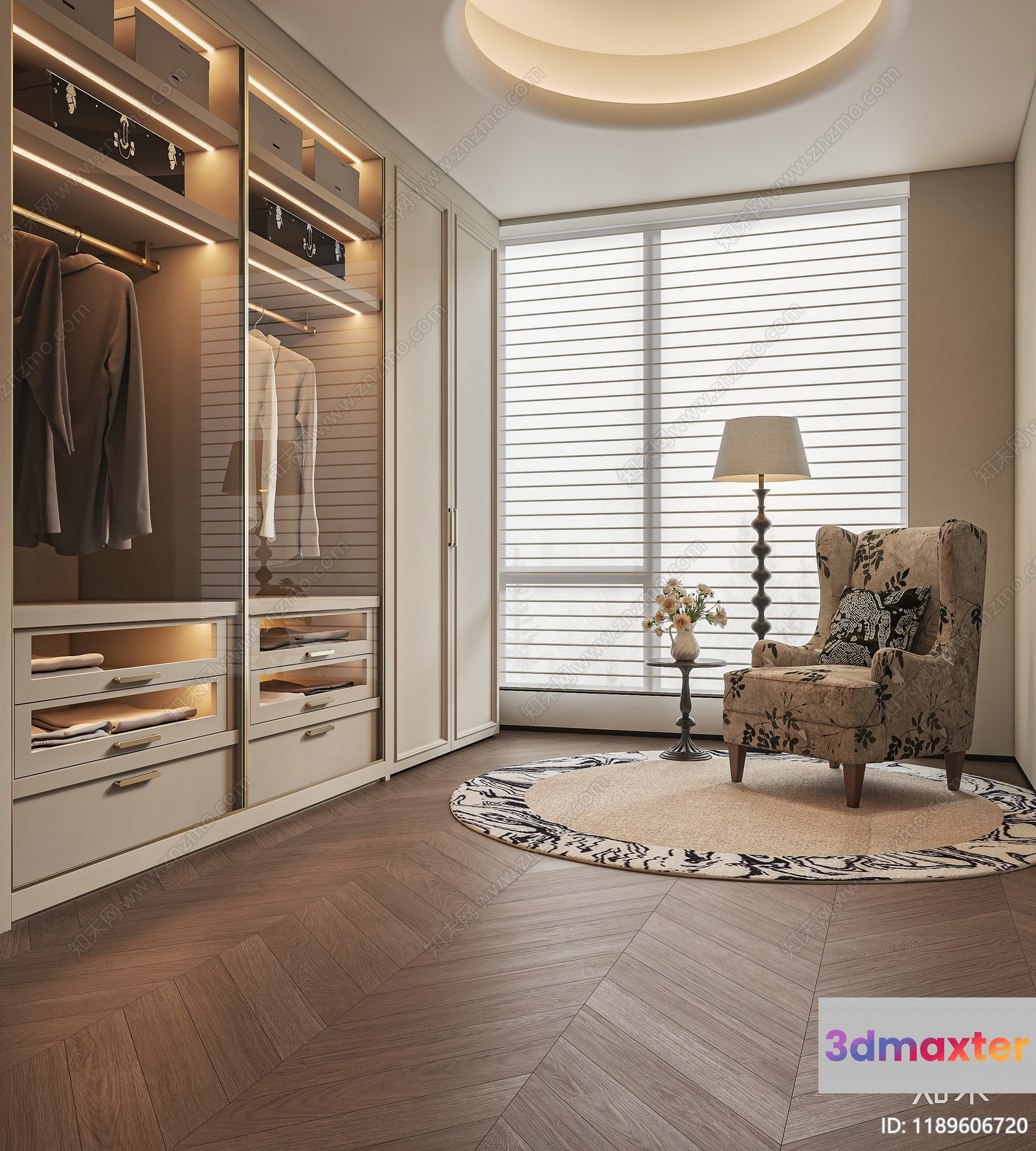 Modern Well-Lit Room 3D Model - 1487 - VRAY Render