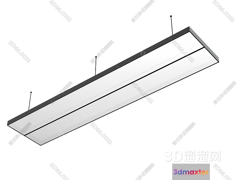 A Rectangular Light Fixture 3D Model - 1708 - VRAY Render