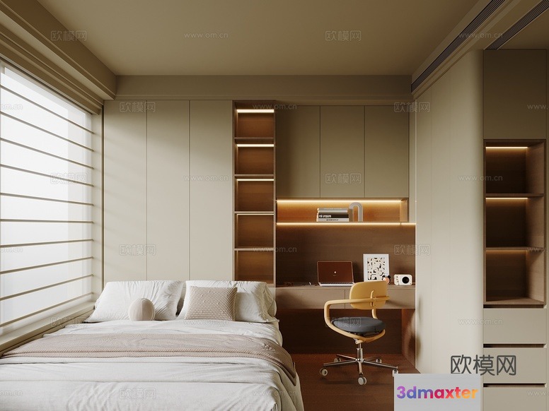 Cozy Bedroom 3D Model - 12686 - VRAY Render