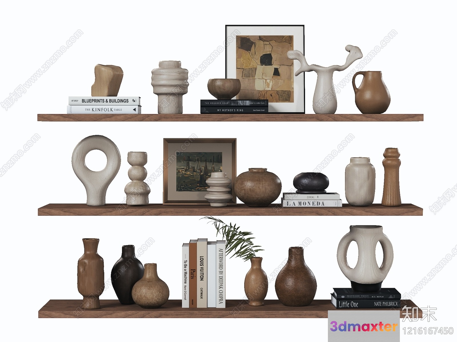 Modern Decorative Shelves 3D Model - 12294 - VRAY Render