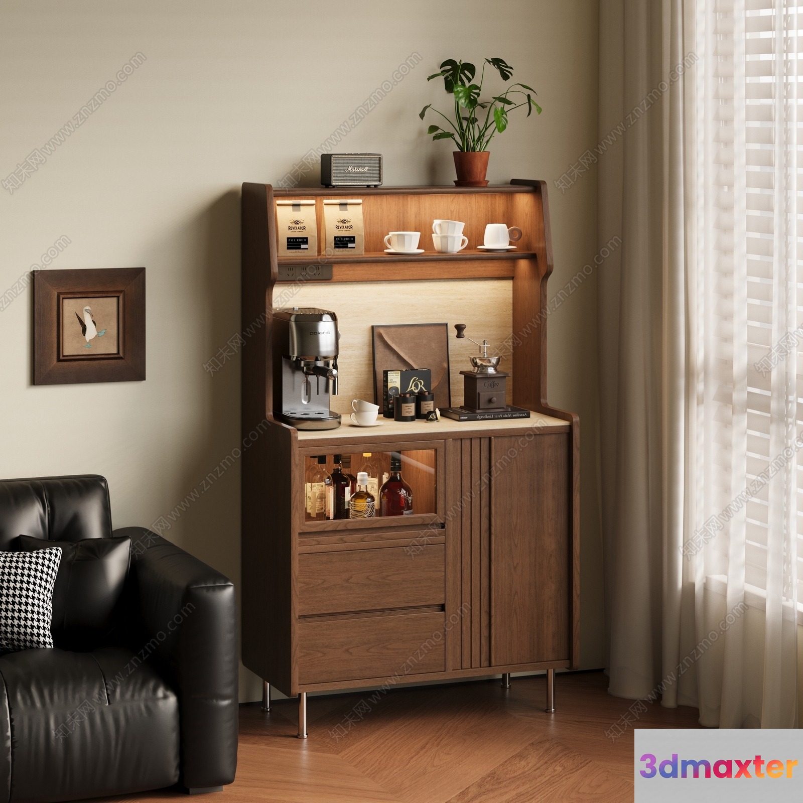 Cozy Living Room 3D Model - 4462 - VRAY Render