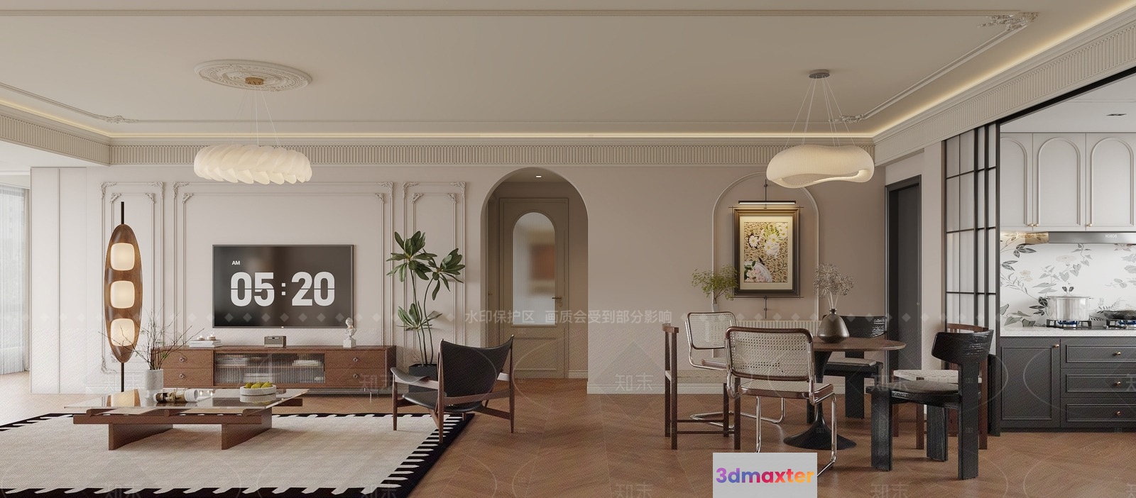 Modern Living Room 3D Model - 21326 - CORONA Render