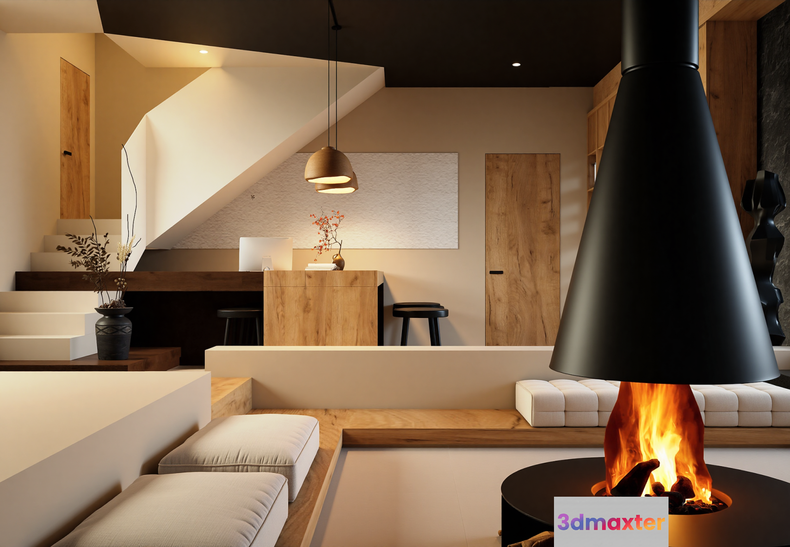 Modern Living Room 3D Model - 17878 - VRAY Render