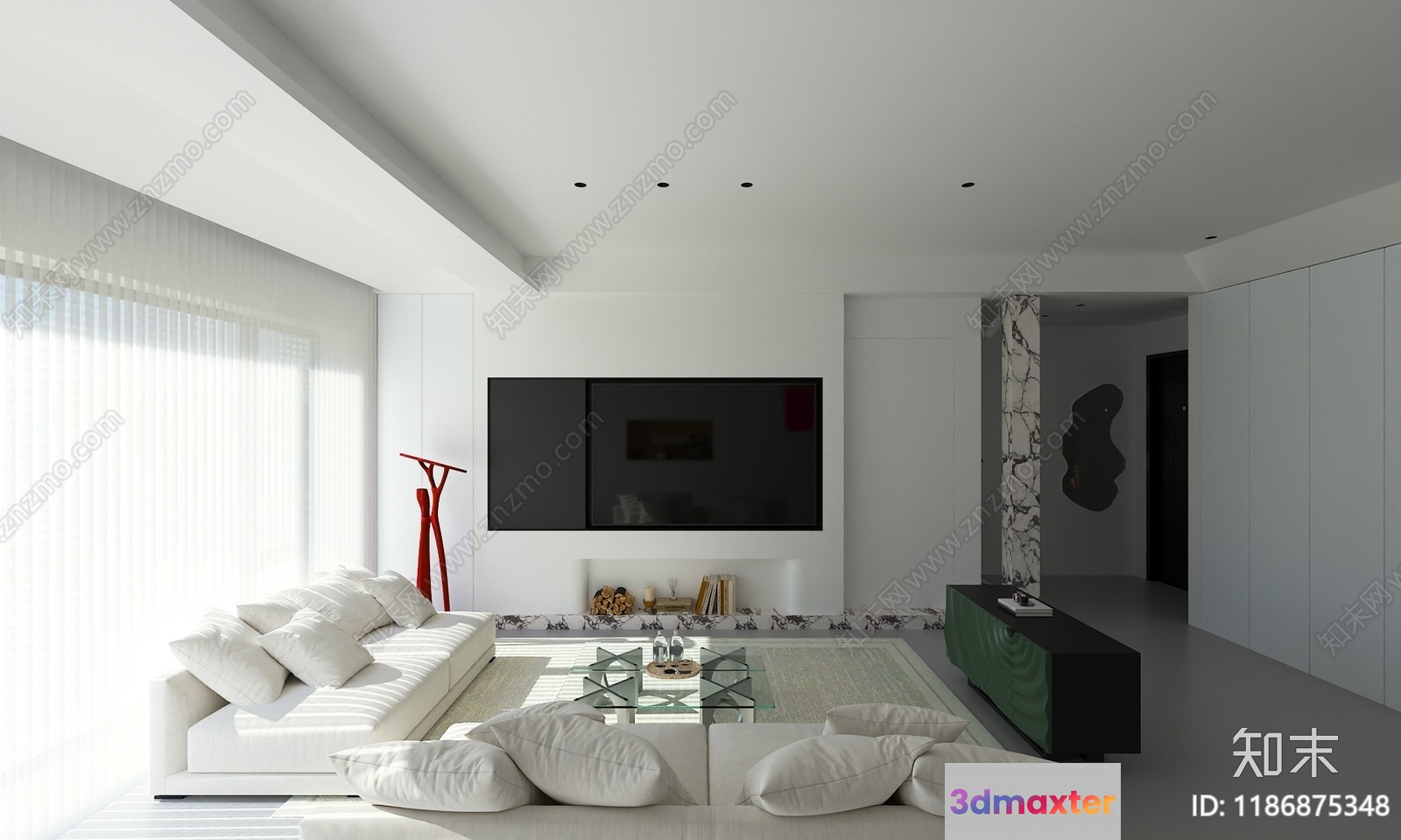 Modern Living Room 3D Model - 15120 - VRAY Render