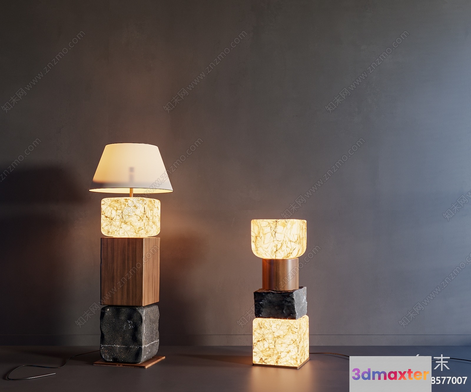 Modern Table Lamps 3D Model - 5502 - VRAY Render