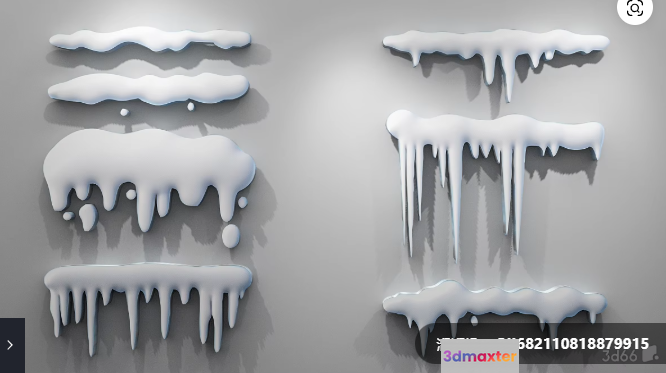 Snow And Icicles 3D Model - 8988 - VRAY Render