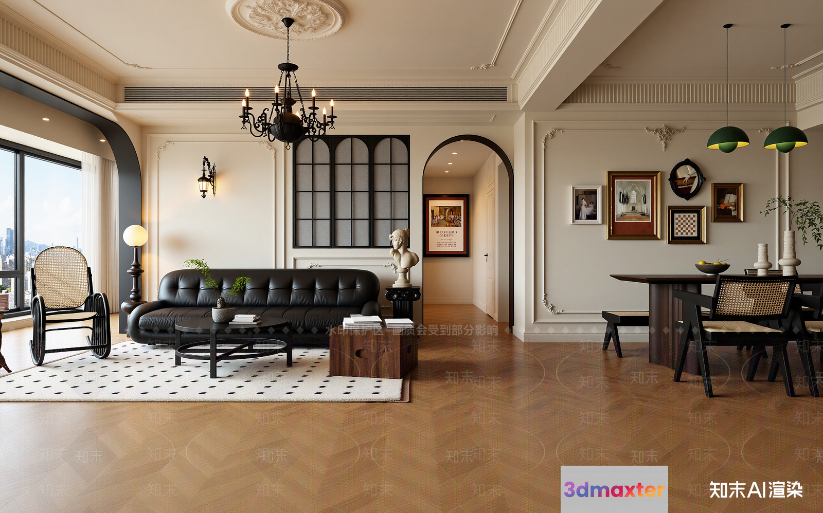 Modern Living Room 3D Model - 15251 - VRAY Render
