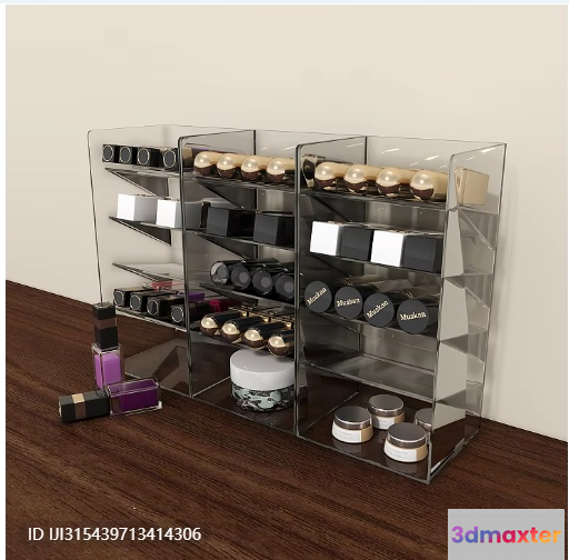 Clear Acrylic Makeup Organizer 3D Model - 7687 - VRAY Render