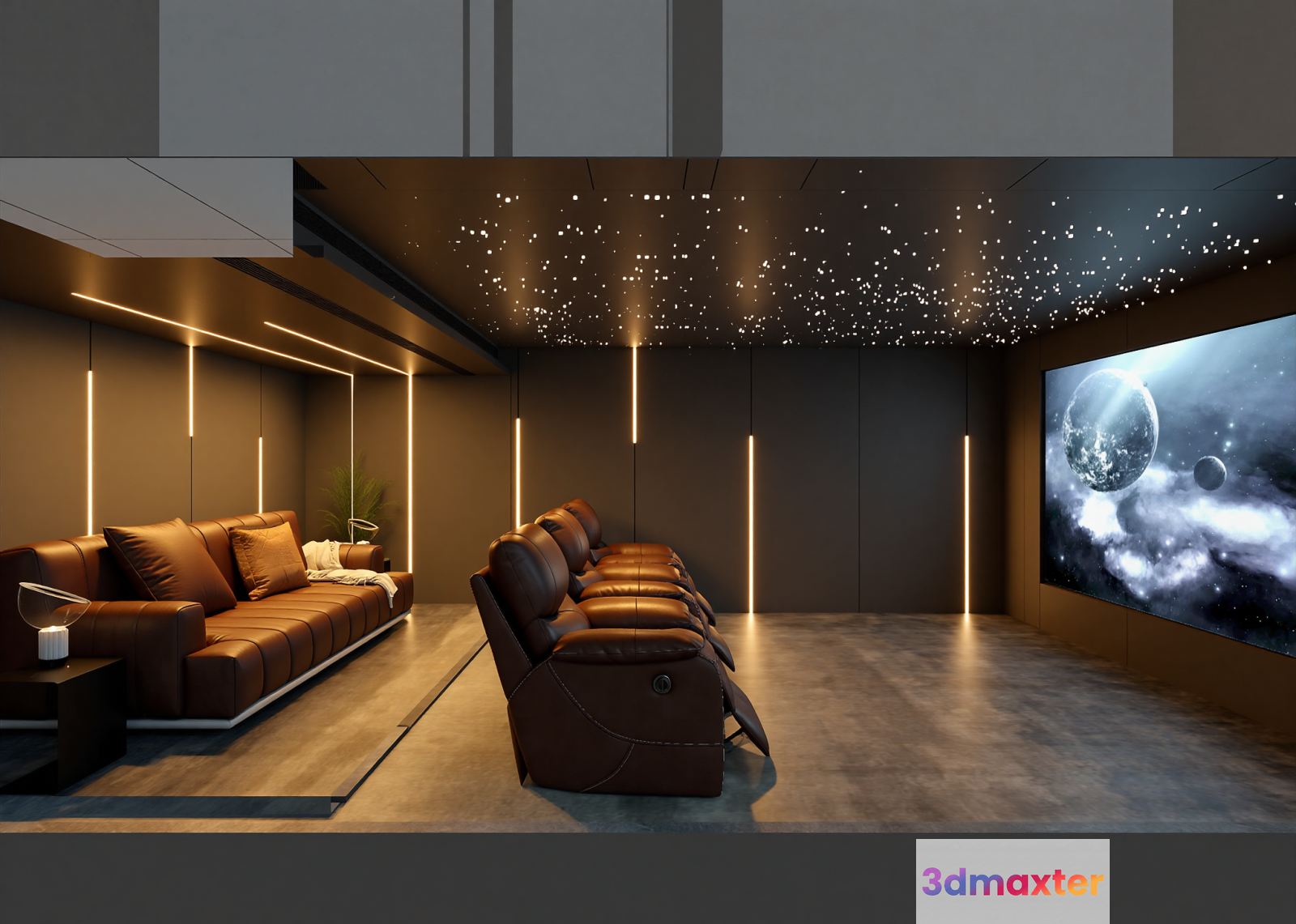 Modern Home Theater 3D Model - 9554 - VRAY Render