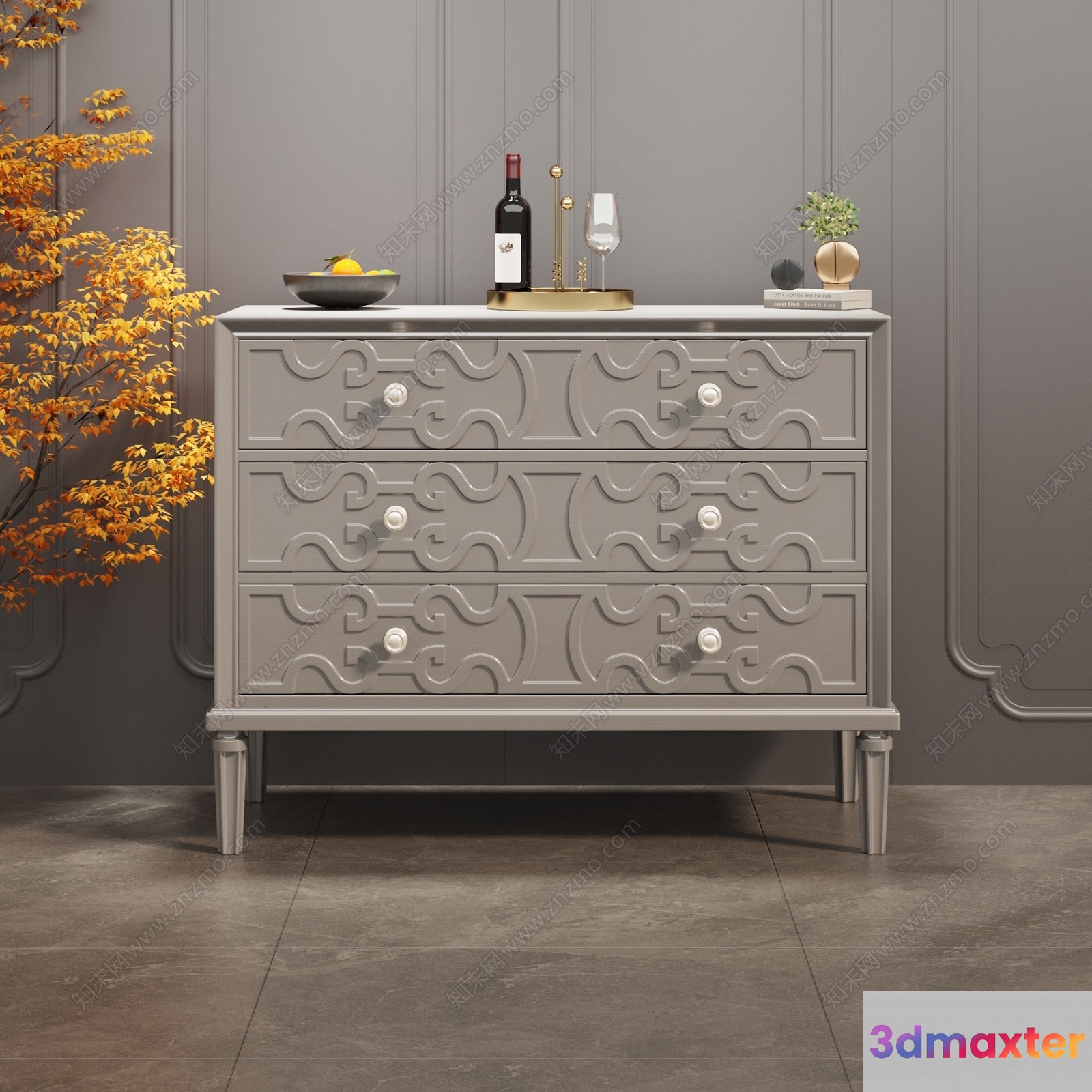 Grey Dresser 3D Model - 1867 - VRAY Render