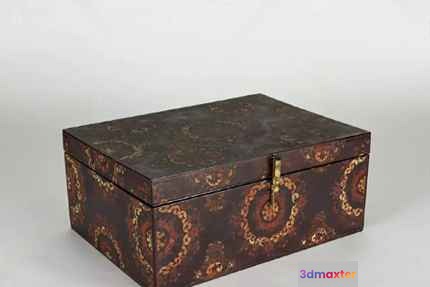 A Brown Box With Gold Accents 3D Model - 4224 - VRAY Render