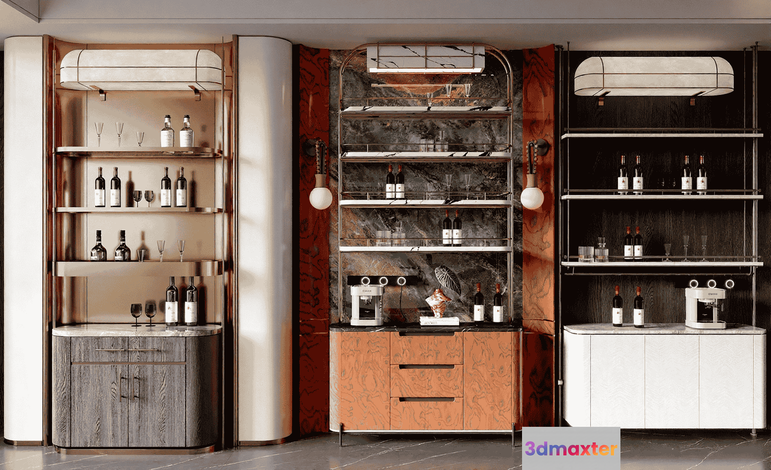 A Modern Shelving Unit 3D Model - 11595 - VRAY Render