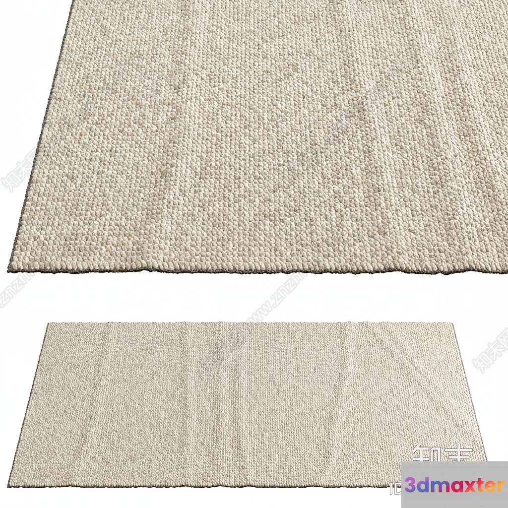 Beige Woven Rug 3D Model - 13009 - VRAY Render