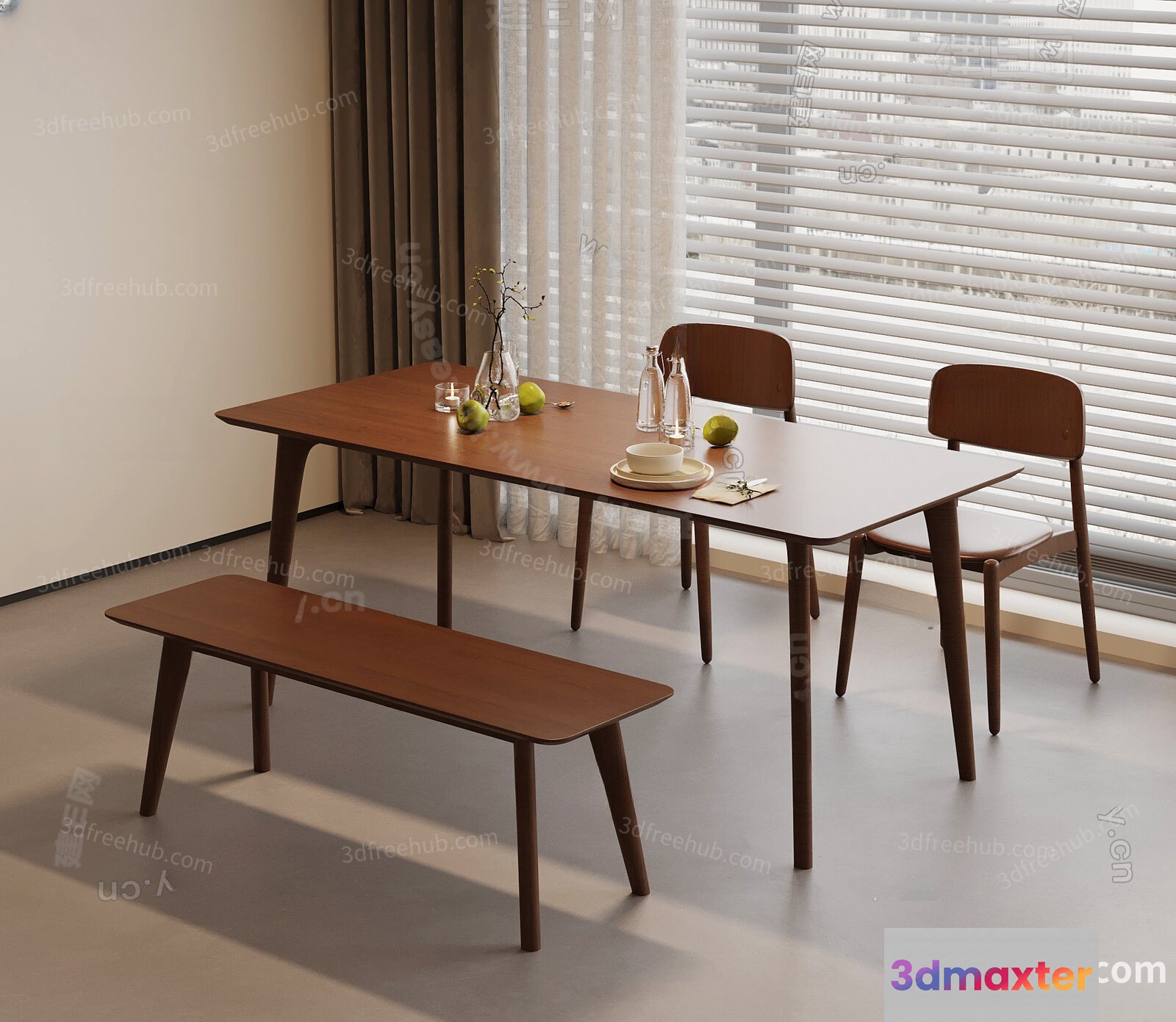 Modern Dining Room 3D Model - 19403 - VRAY Render