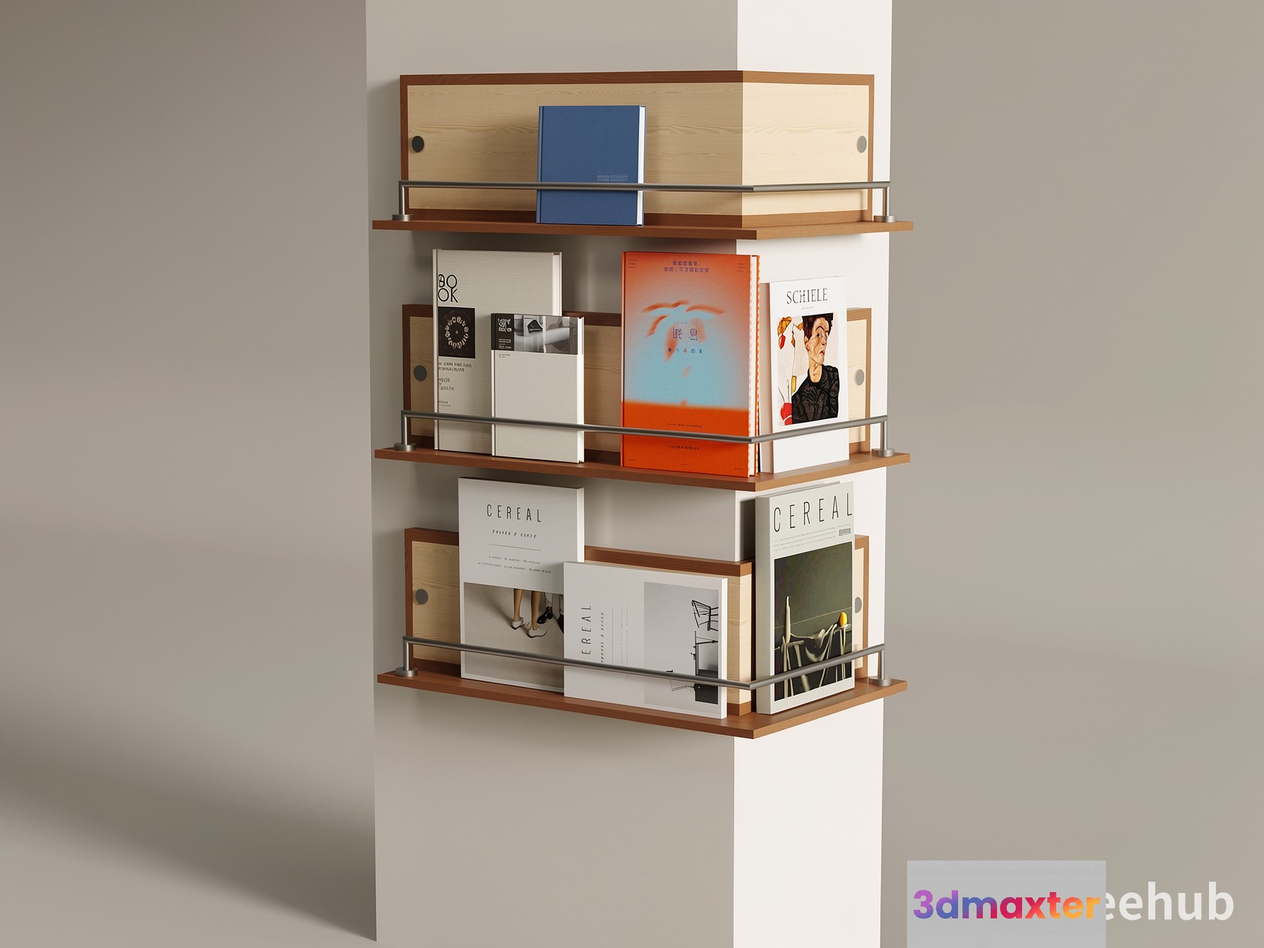 Modern Bookshelf 3D Model - 6613 - VRAY Render